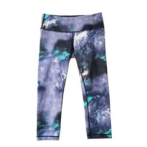 LULULEMON Wunder Under Crop Leggings Size 6 Denim Luon Milky Way Yoga Athletic
